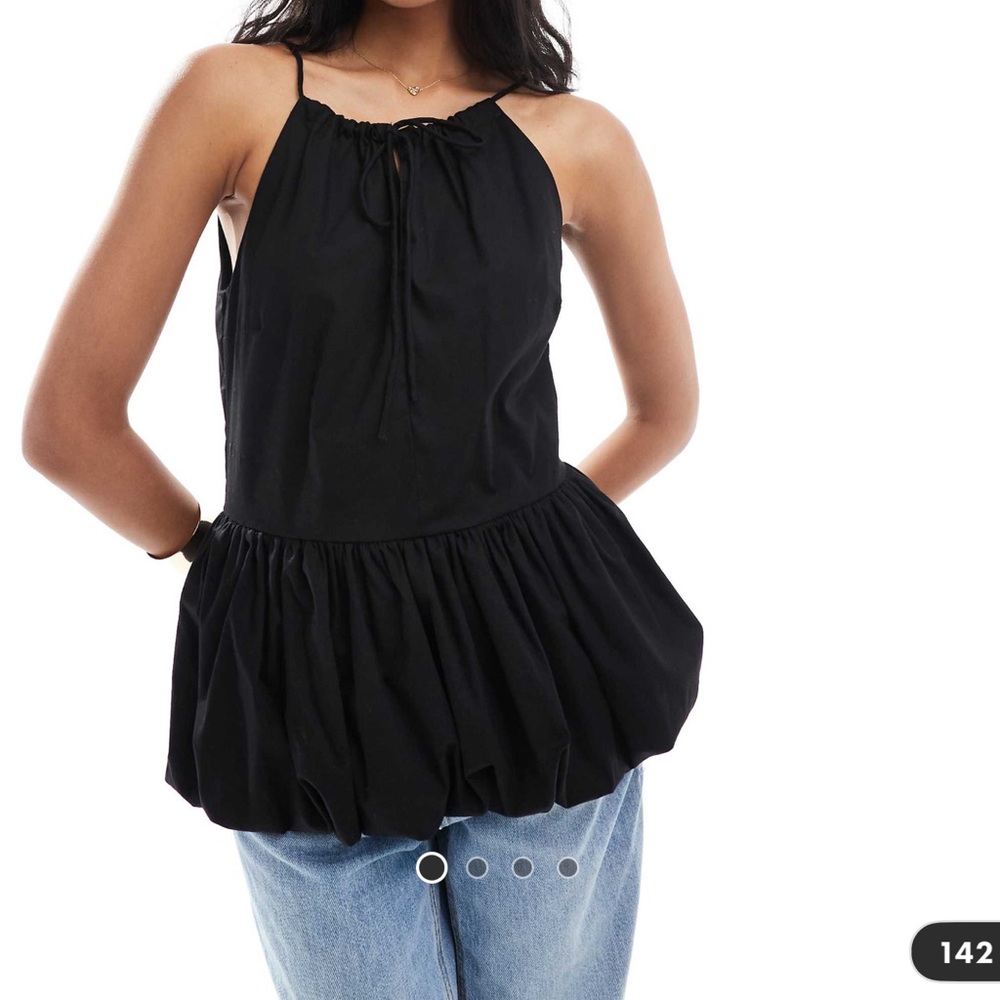 ASOS Black Peplum Tank Top